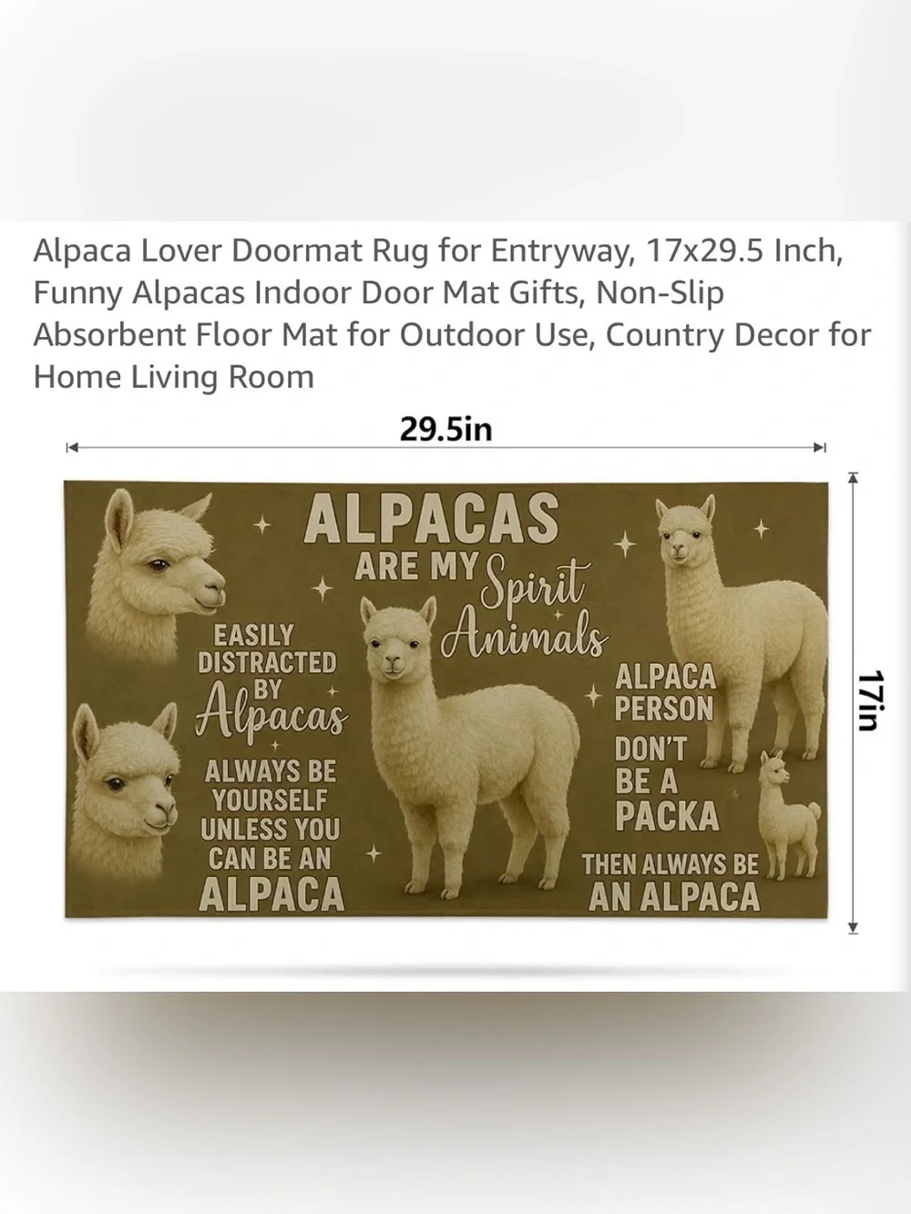 Alpaca Door mat with grip